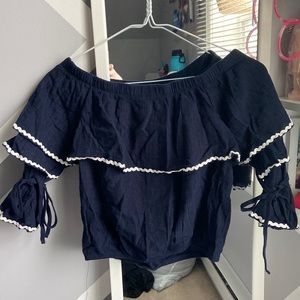 Navy Blue FOREVER21 Blouse